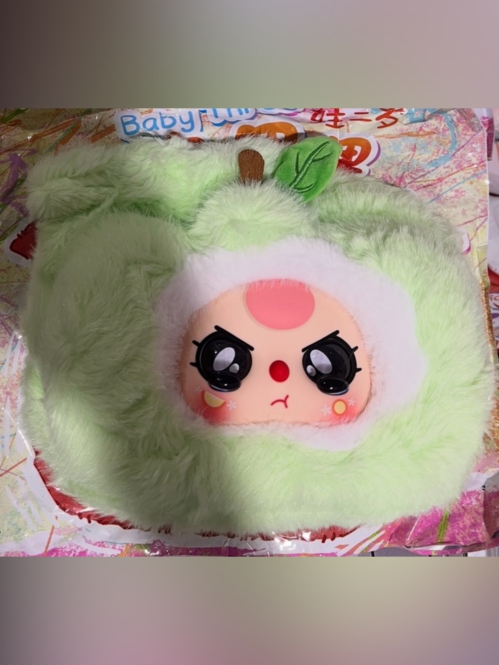 Baby three plush 400% face bag with special eyes